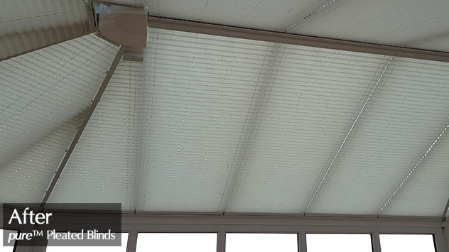 Old Pleated Blinds Fitted into Conservatory Roof