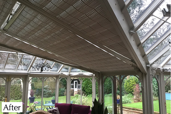 Large pure™ pinoleum conservatory roof blinds