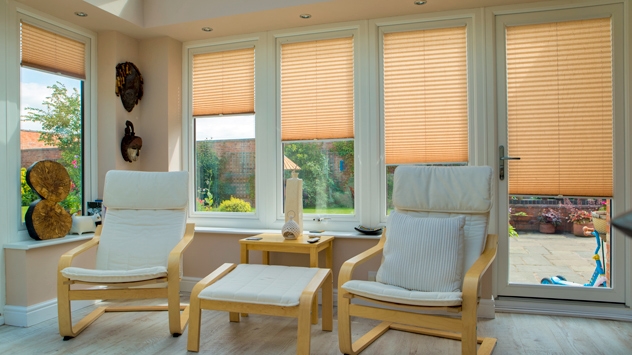 Pleated window blinds for an orangery in Nottingham