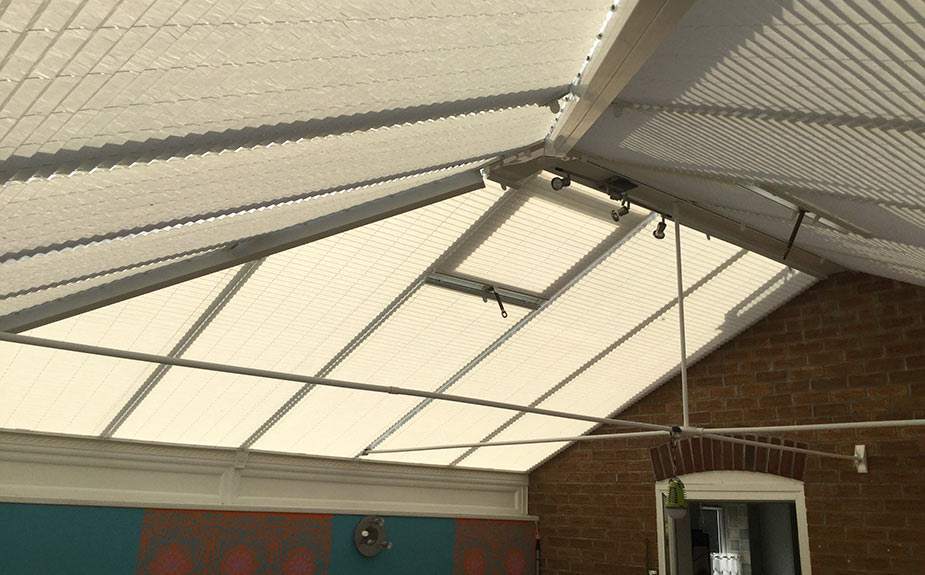 new pure™ Pleated Blinds in Dorset conservatory