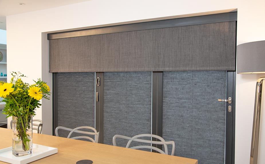 Roller Blinds and Duette Blinds in Bifold Doors