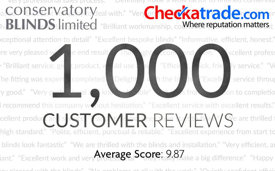 1,000 Checkatrade Reviews on our blinds