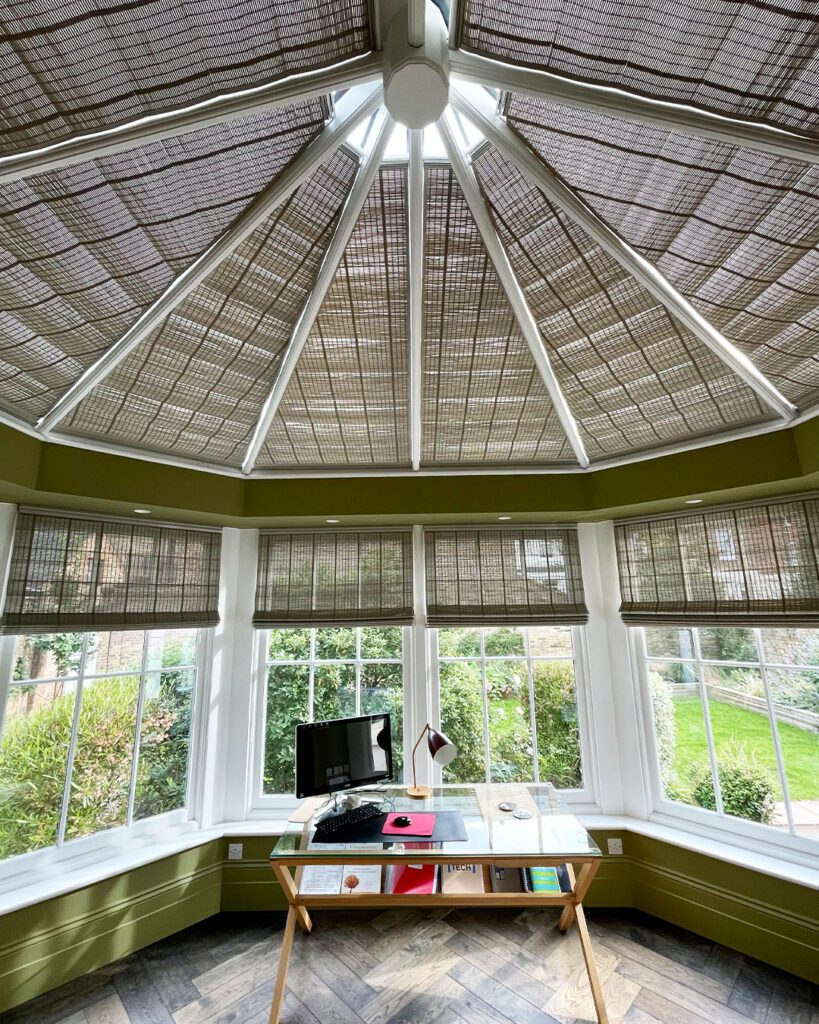 Pinoleum conservatory roof blinds insulation