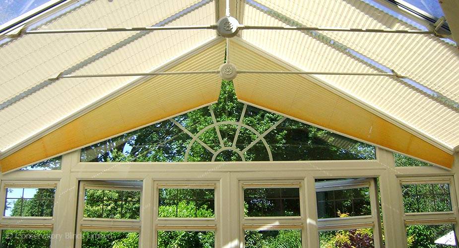 Pleated Gable Blind Partly Extended