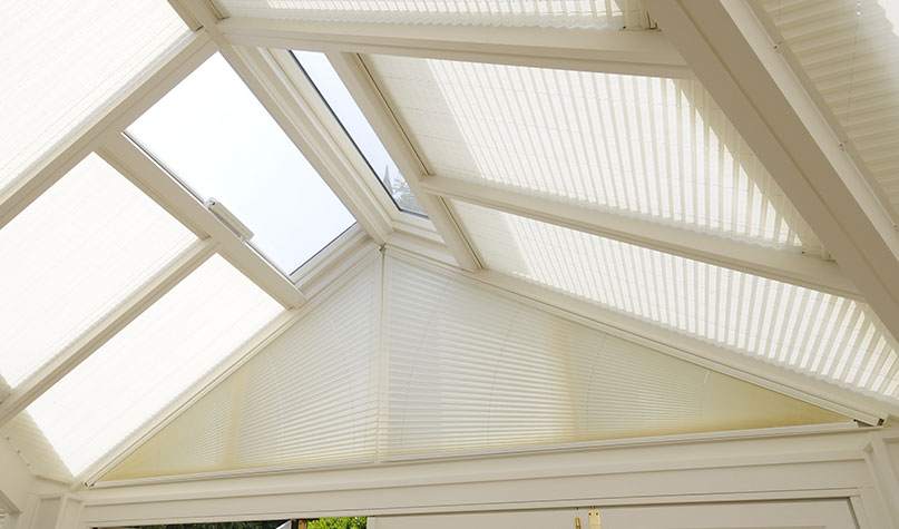 Pleated Gable Blinds - Fully Extended