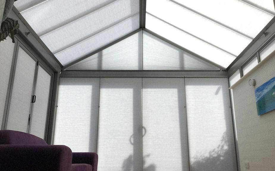 Duette® Blinds in a Gable-End Conservatory