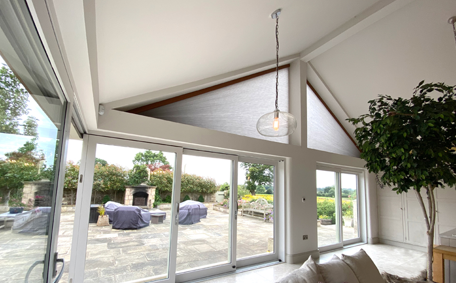 Remote gable blinds