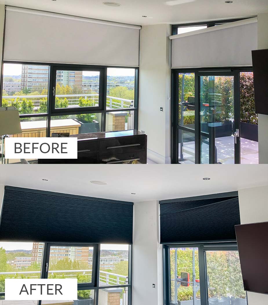 Before & After - Bespoke Window Blinds