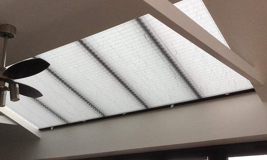 Fitted Blinds in a Semi-Solid Roof