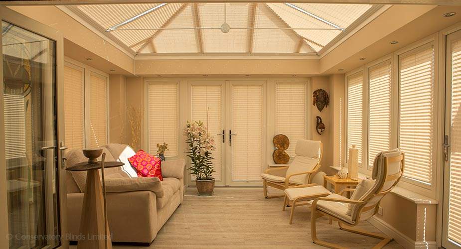 pure™ Pleated Orangery Blinds (fully extended)