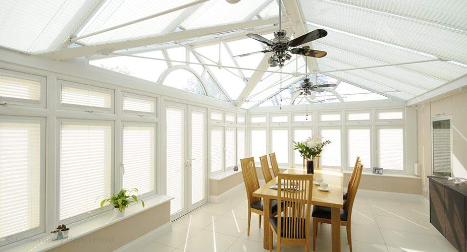 Remote Control Pleated Conservatory Roof Blinds